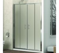 KAMALU - Doccia nicchia 180cm vetro sabbiato apertura centrale KF6000