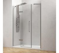 KAMALU - Doccia nicchia battente 160 cm con 2 laterali fissi | KT6000