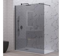KAMALU - Doccia walk in 120 cm vetro fumè e profilo gun metal | KW-100GMF