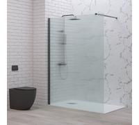 KAMALU - Doccia walk in 120 cm vetro scanalato e profilo gun metal | KW-100GMFL