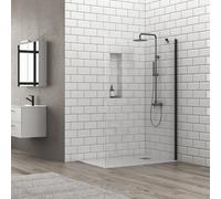 Doccia walk in 70 cm profilo nero e vetro fumé | ks2800nf - kamalu