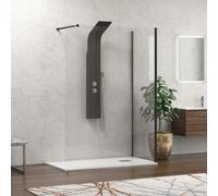 KAMALU - Doccia walk in 70x110 due lati profilo nero | KW4000B