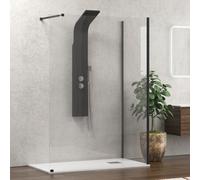 KAMALU - Doccia walk in 70x150 angolare con profilo nero | KW4000B