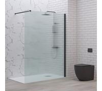 Parete doccia walkin 80 con profilo nero opaco kw-100b - kamalu