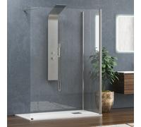 KAMALU - Doccia walk-in ad angolo 70x150cm vetro 8mm KW4000