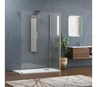 KAMALU - Doccia walk-in angolare 70x110cm vetro anticalcare 8mm KW4000