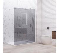 Doccia walkin 80 cm vetro fume profilo bianco | kw1000fb - kamalu