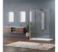 KAMALU - Doccia walkin 80x100cm angolare vetro 8mm anticalcare KW4000