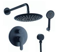 KAMALU - Gruppo miscelatore soffione e doccetta colore nero L2600