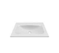 KAMALU - Lavabo da incasso per mobili 60,5 cm in keratek bianco opaco | KK-6005BEL
