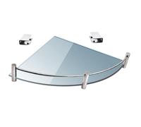 Mensola bagno semicircolare 20cm in vetro trasparente vitro-50 - kamalu