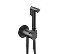 KAMALU - Miscelatore bidet in acciaio inox da incasso con doccetta finitura nera | KAM-ARTE NERO