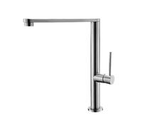 KAMALU - Miscelatore cucina inox satinato canna girevole quadrata| K-9300