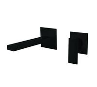 KAMALU - Miscelatore lavabo da incasso nero opaco linea squadrata | KAM-DIANA NERO