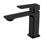 KAMALU - Miscelatore lavabo linea squadrata in ottone nero | KAM-DIANA