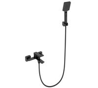 KAMALU - Miscelatore vasca in ottone nero con doccetta e flessibile PVC | KAM-DIANA NERO