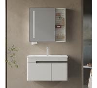 KAMALU - Mobile bagno 80 cm lavabo integrato e specchio contenitore | KAM-NS80