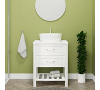 KAMALU - Mobile bagno a terra 60 cm stile classico bianco opaco | LAC-THALASSA-60