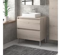 KAMALU - Mobile bagno a terra 80cm con due cassetti TOD-80P