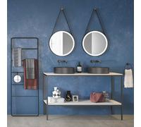 KAMALU - Mobile bagno metallico 135 cm con due piani NET-135