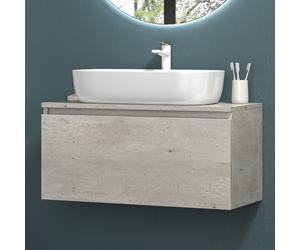 KAMALU - Mobile bagno sospeso 80cm con cassetto ammortizzato SP-80A