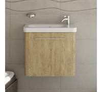 KAMALU - Mobiletto bagno 60 cm profondità ridotta colore rovere | LAC-IRIS-60-R