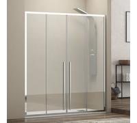 KAMALU - Nicchia doccia 150 cm doppio scorrevole vetro 8mm altezza 200h | KEL6000