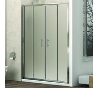 KAMALU - Nicchia doccia 160cm vetro opaco apertura doppio scorrevole KF6000