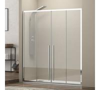 Nicchia doccia 180 cm doppio scorrevole vetro 8mm altezza 200h | kel6000 - kamalu