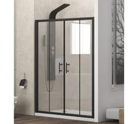 KAMALU - Nicchia doccia 180cm doppio scorrevole telaio nero KFN6000