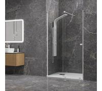 KAMALU - Nicchia doccia scorrevole 170 cm colore bianco opaco frameless | KNM4000B