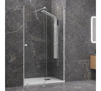 KAMALU - Nicchia doccia scorrevole 180 cm colore bianco opaco frameless | KNM4000B