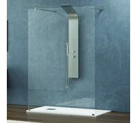 KAMALU - Parete doccia walk in 140 cm trasparente spessore 8mm KW3000