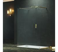 KAMALU - Parete doccia walk-in 160cm staffe dorate KW3000R