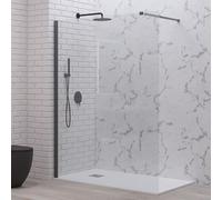 KAMALU - Parete doccia walk in 60 cm con profilo gun metal | KW-100GM