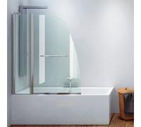 KAMALU - Parete vasca 120cm con panello fisso e anta girevole KV15