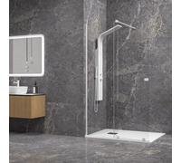 KAMALU - Parete walk-in con anta scorrevole 160 cm profilo bianco | KNM4000W-B