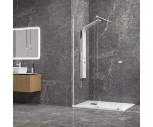 KAMALU - Parete walk-in con anta scorrevole 160 cm profilo bianco | KNM4000W-B