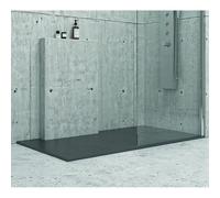 KAMALU - Piatto doccia 160x70 in pietra colore antracite scuro