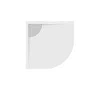 KAMALU - Piatto doccia 80x80 semicircolare acrilico con canalina in acciaio