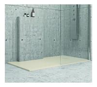 KAMALU - Piatto doccia 90x90 effetto pietra colore crema avorio