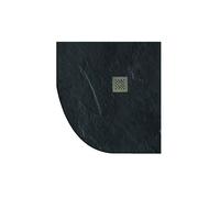 KAMALU - Piatto doccia pietra 90x90 semicircolare colore nero antracite
