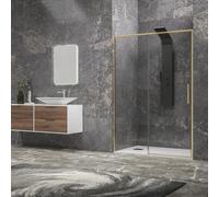 KAMALU - Porta doccia 110 cm oro spazzolato altezza 200h | KLA4000G