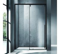 Porta doccia 120cm scorrevole con profilo nero vetro 8mm | ksa4000n - kamalu