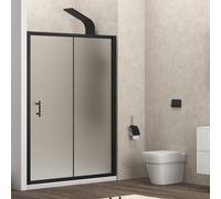 KAMALU - Porta doccia 120cm telaio nero e vetro opaco scorrevole | KFN5000NS