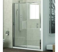 KAMALU - Porta doccia nicchia 100cm con anta scorrevole e vetro trasparente anticalcare KF5000