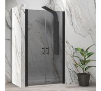 KAMALU - Porta doccia saloon 110-115 cm vetro fumé | KSAL2800AN