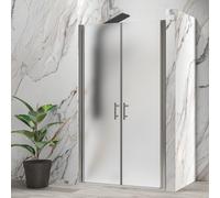 KAMALU - Porta doccia saloon 85 cm vetro opaco altezza 200h | KSAL2800AI