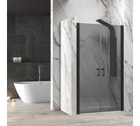 KAMALU - Porta doccia saloon 120-125 cm vetro fumé | KSAL2800AN