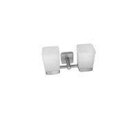 KAMALU - Porta spazzolini doppio in acciaio satinato e vetro | CLODE-S